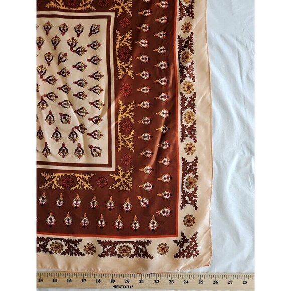 Unbranded Scarf Womens 26 x 26 inches Multicolor Paisley Floral Print Japan Boho - Picture 3 of 10